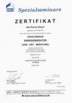 Zertifikat Energieberater
